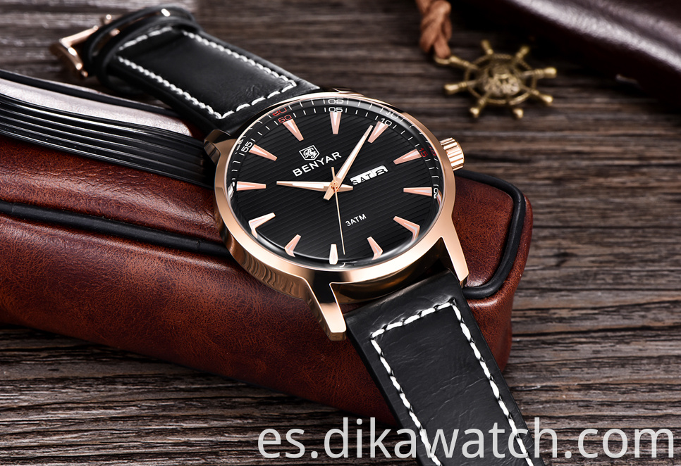 Nuevos relojes BENYAR de marca de lujo, Reloj de cuarzo de cuero para Hombre, Reloj deportivo para Hombre, Reloj con fecha de la semana de la moda, reloj Masculino